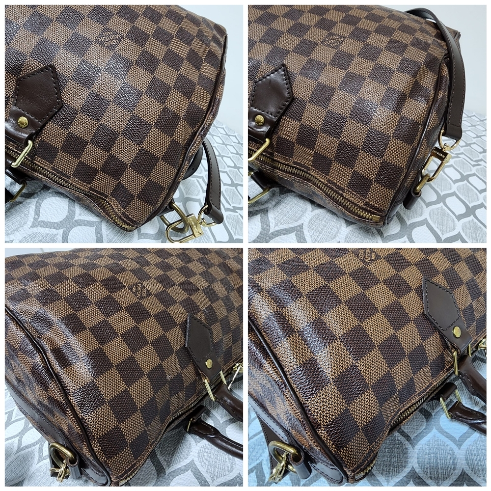 LOUIS VUITTON Damier Canvas Speedy Bandouliere 35 Bag Brown - Picture 10 of 13